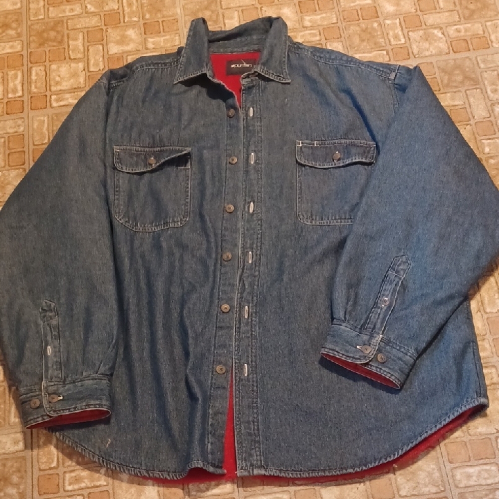 Puritan Blue Denim Shirt Jacket Lined Jean Shirt Jacket Size XLarge